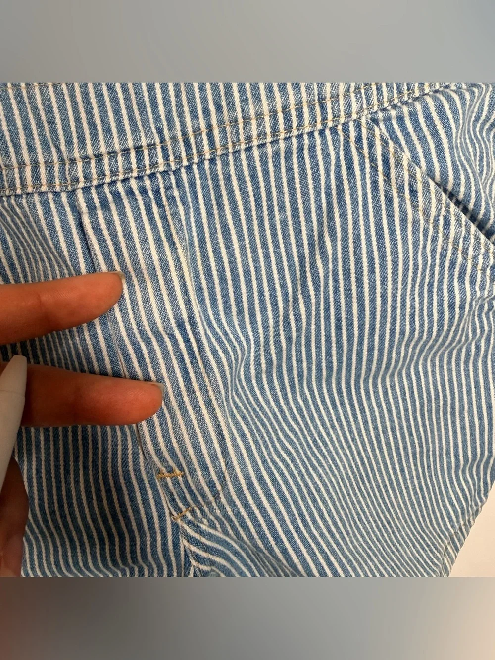 Vtg Oshkosh B'Gosh Railroad Striped Denim Cotton Overalls Size 4T